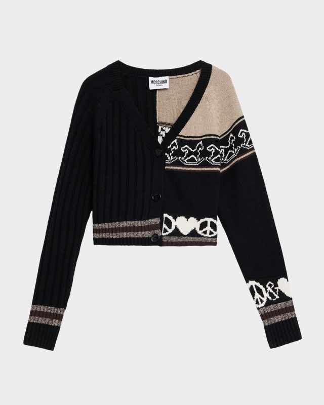 Intarsia Wool-Blend Cardigan